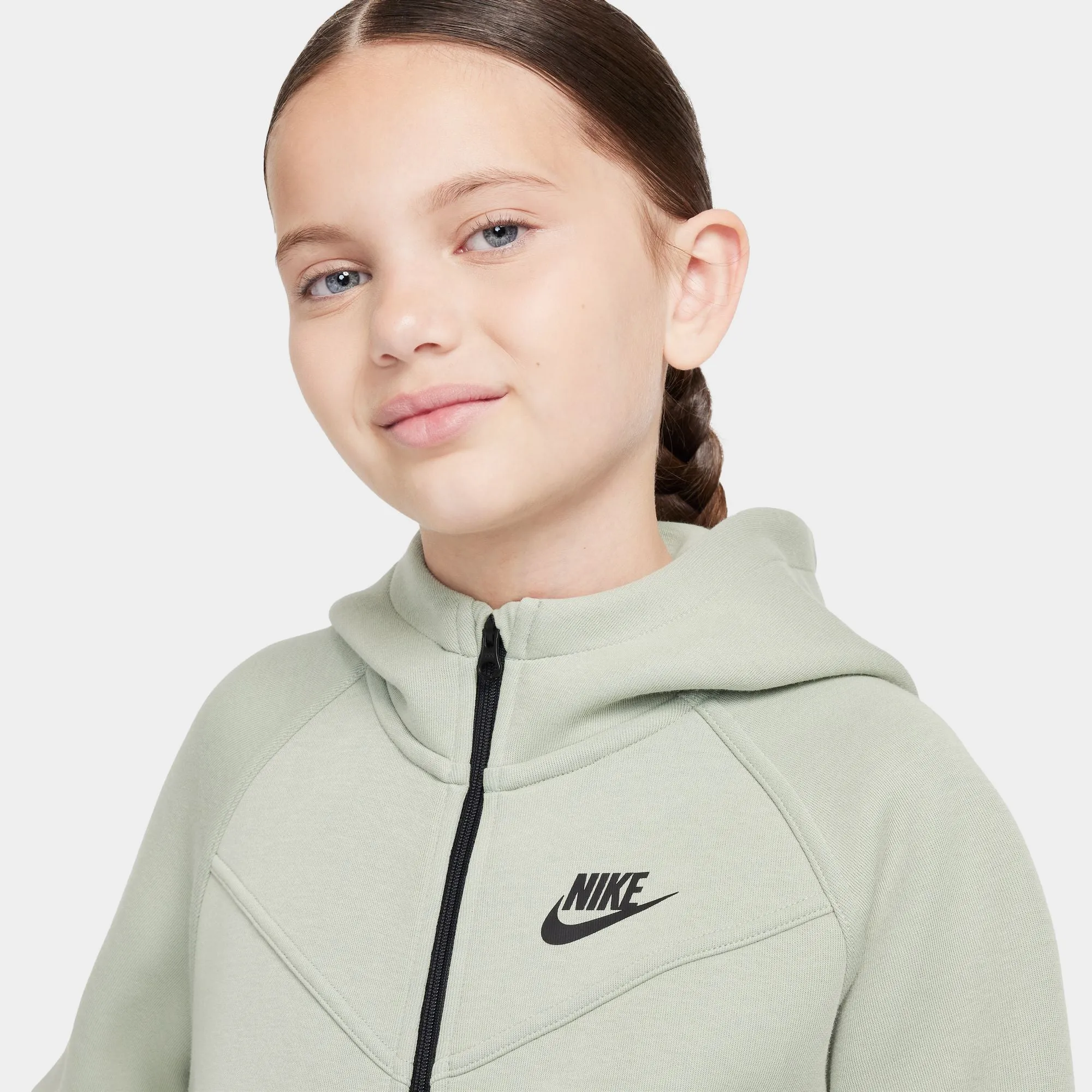 Nike Sportswear Junior Girls' Tech Fleece Full-Zip Hoodie Jade Horizon / Black
