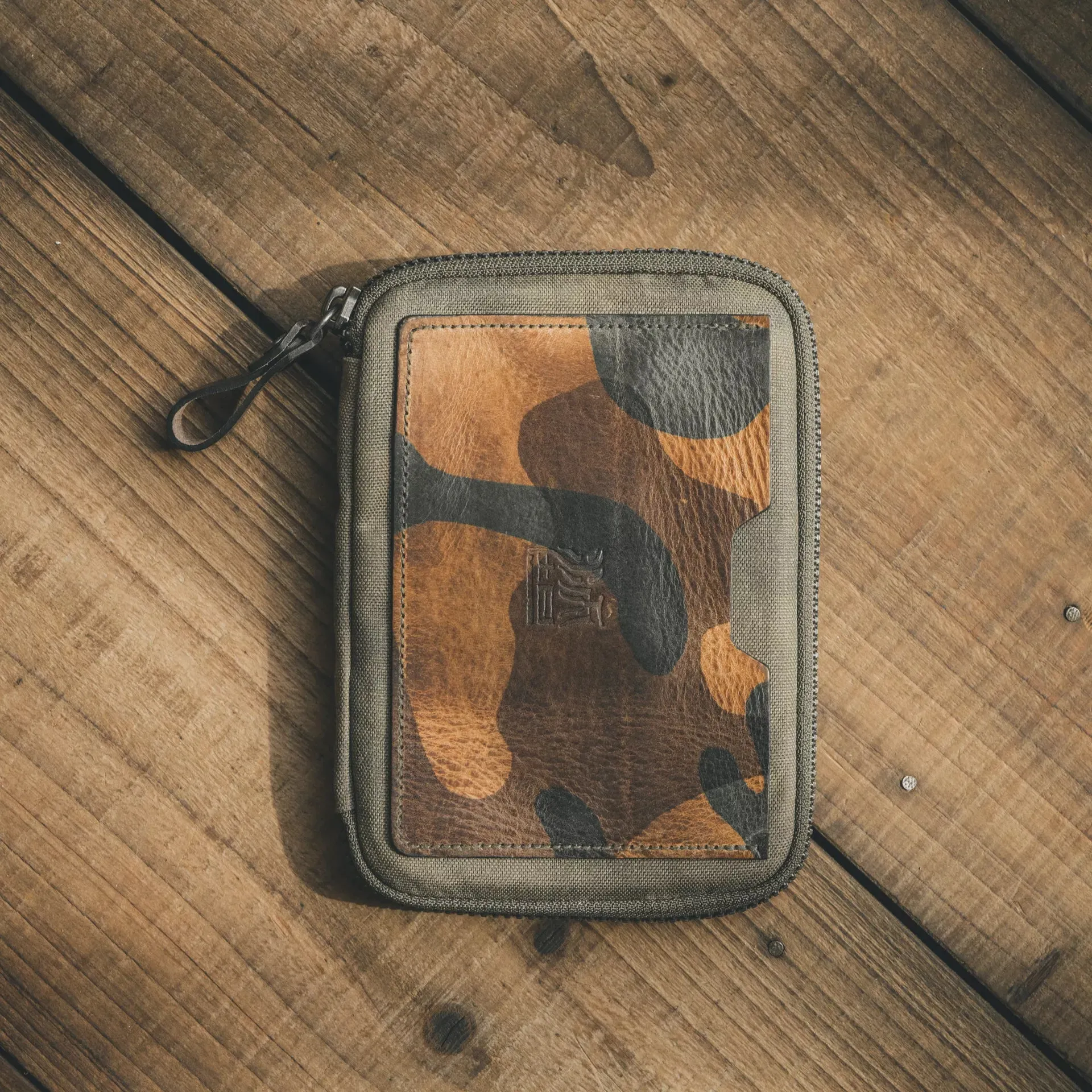 Nylon   Leather Passport Pouch / Travel Folio