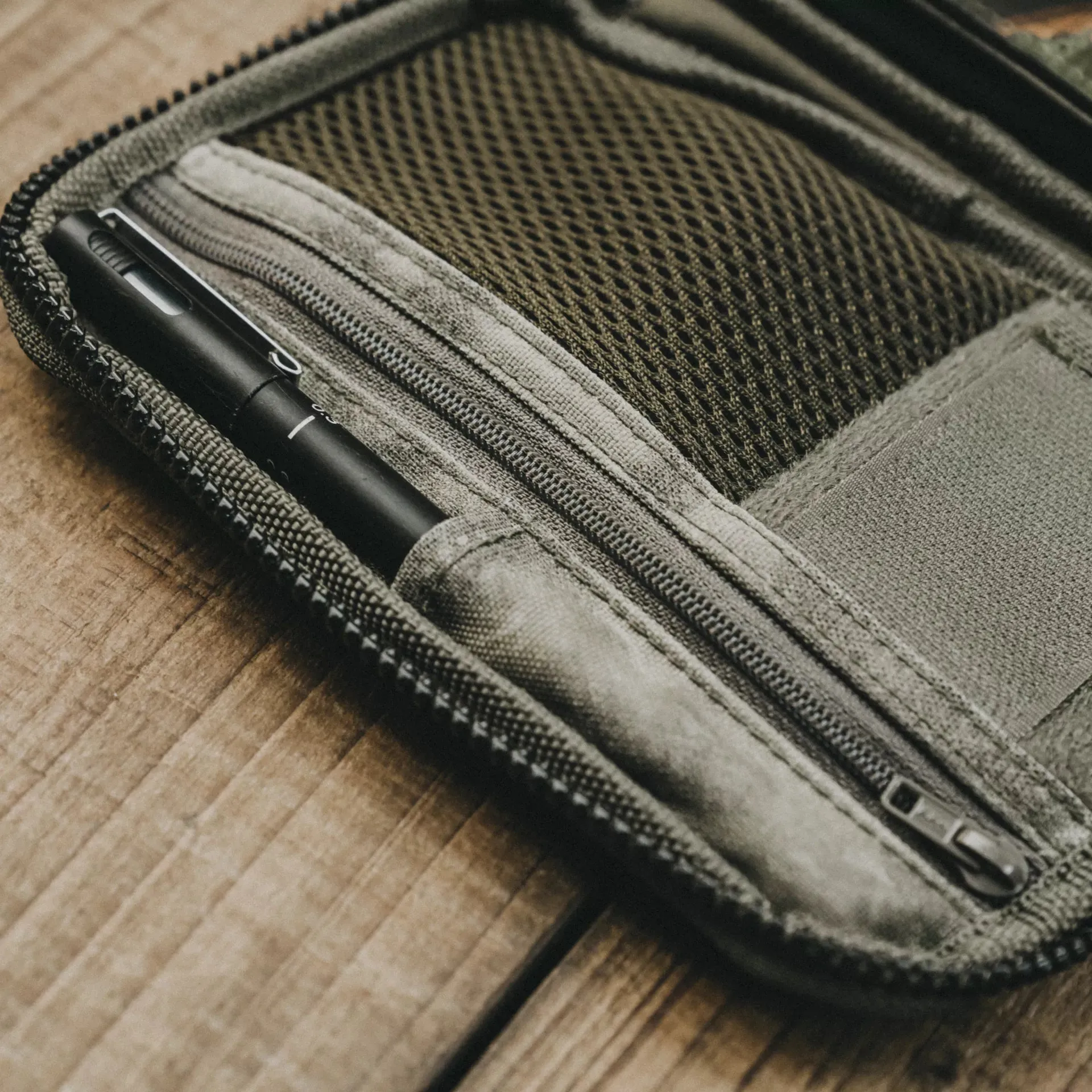 Nylon   Leather Passport Pouch / Travel Folio