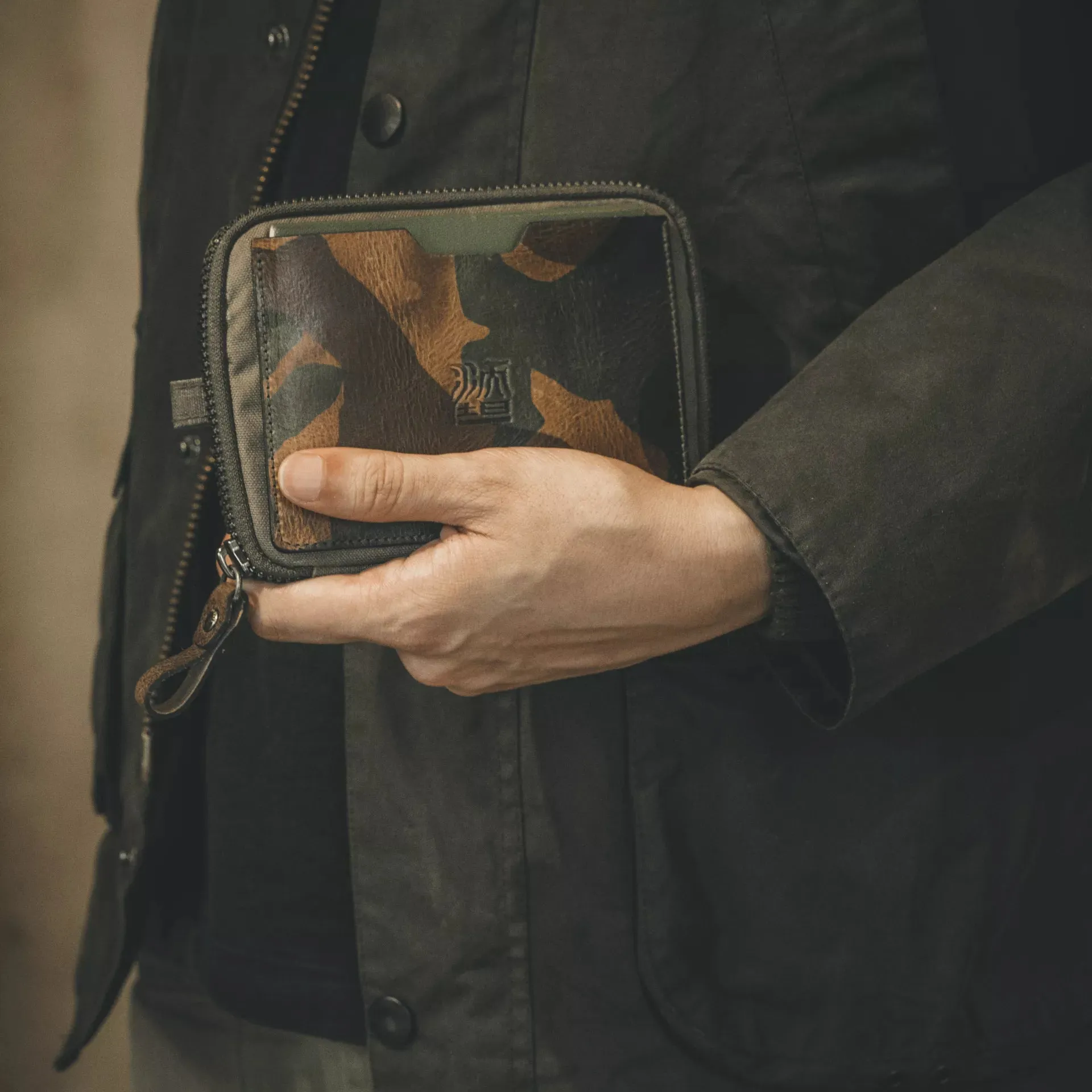 Nylon   Leather Passport Pouch / Travel Folio