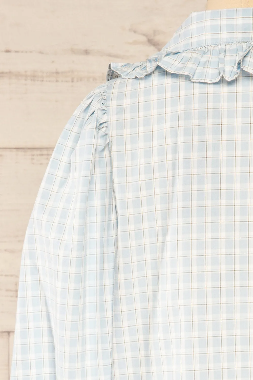 Olsztynek | Checkered Blouse w/ Peter Pan Collar