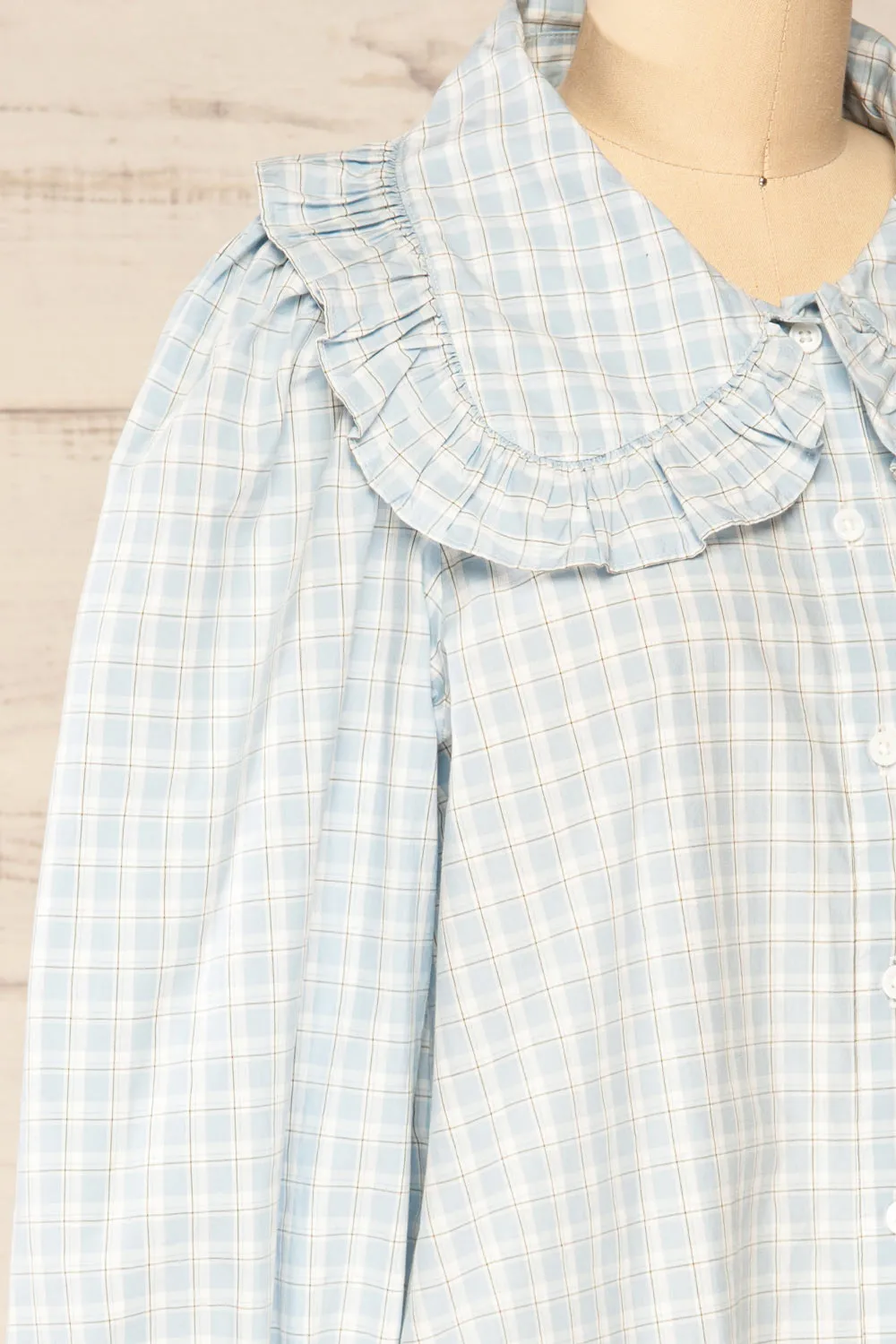 Olsztynek | Checkered Blouse w/ Peter Pan Collar