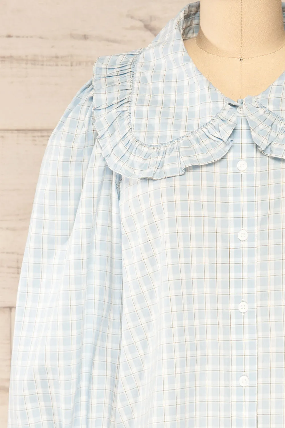 Olsztynek | Checkered Blouse w/ Peter Pan Collar