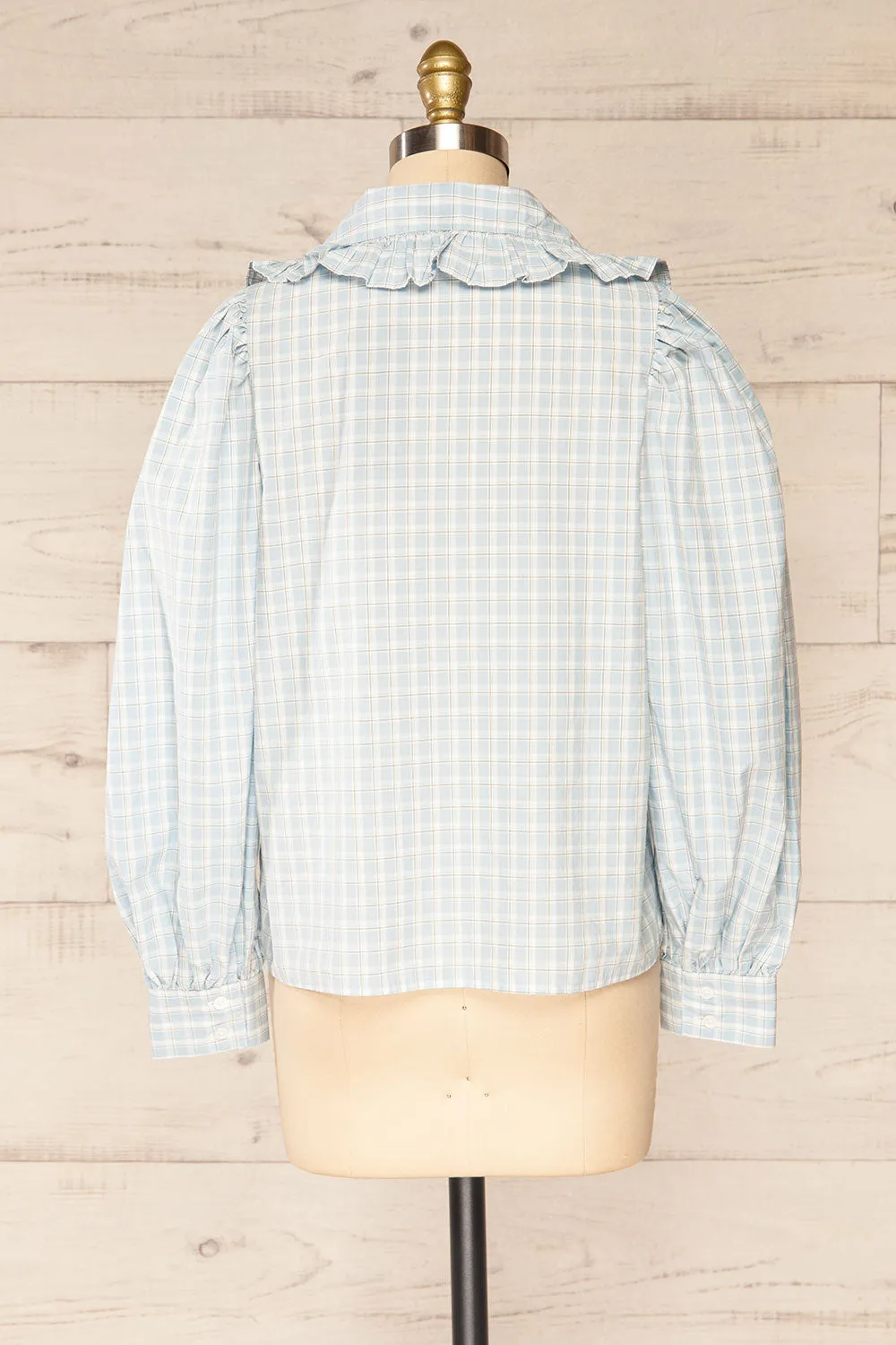 Olsztynek | Checkered Blouse w/ Peter Pan Collar