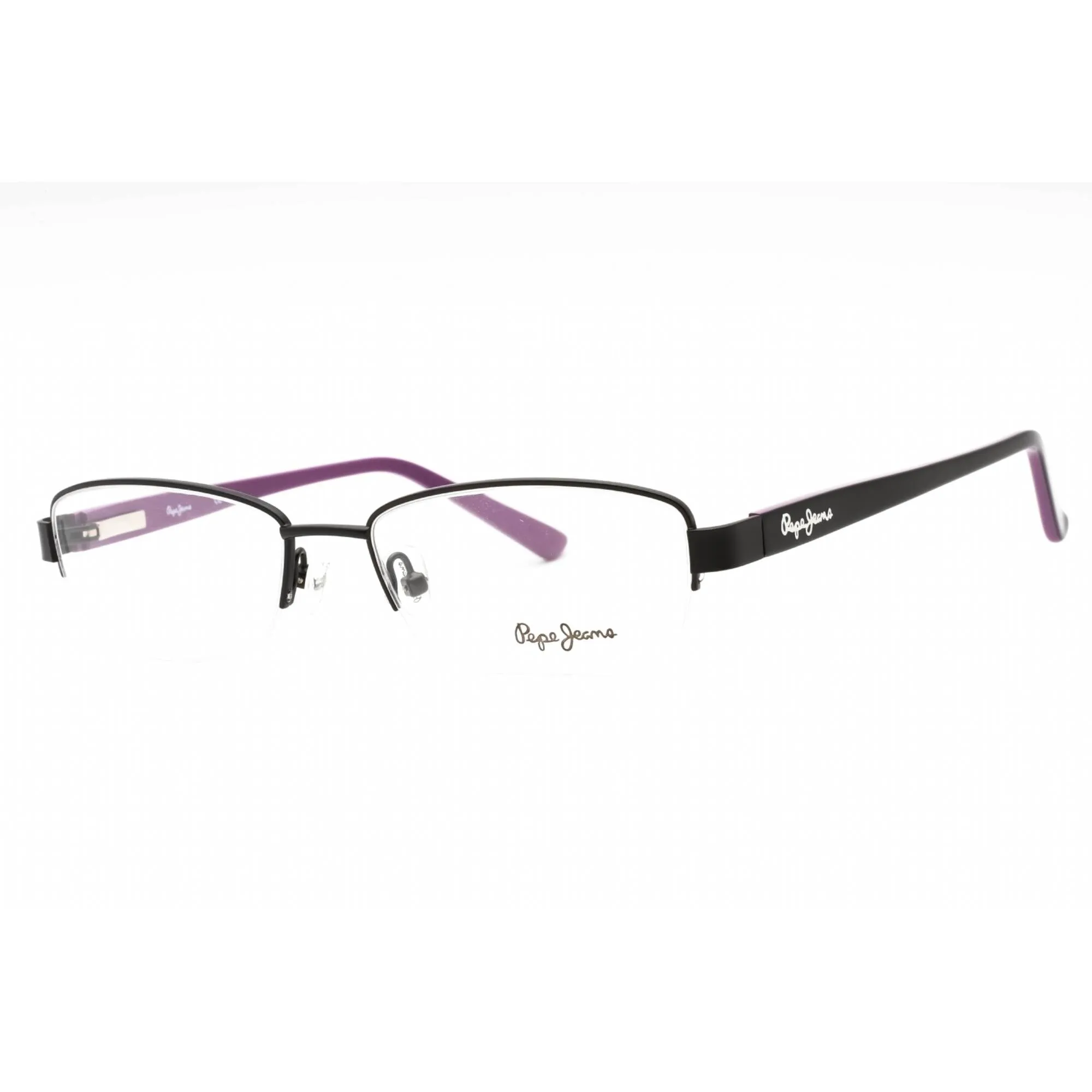 Pepe Jeans Women's Eyeglasses - Black Metal Rectangular Half Rim Frame | PJ1142 C1