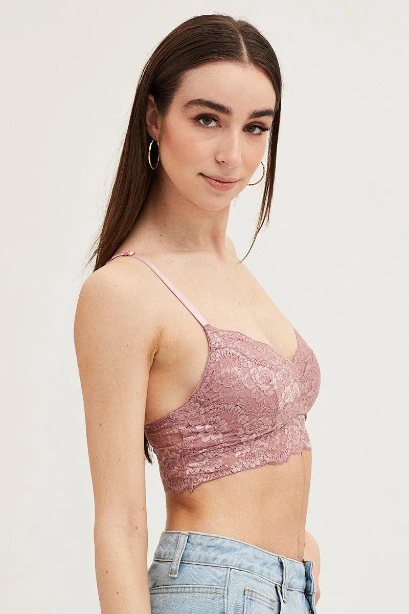 Pink Bralette Lace