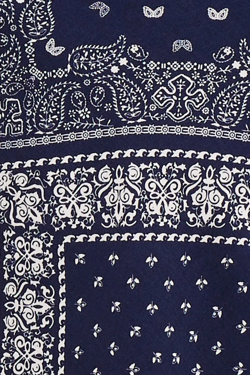 Print Scarf Top Sleeveless Tie Back
