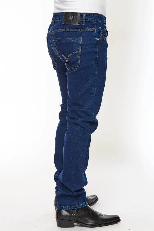 Rodeo Clothing Mens Jeans Super Skinny Fit in Dark Blue HLP-505-DKBLUE