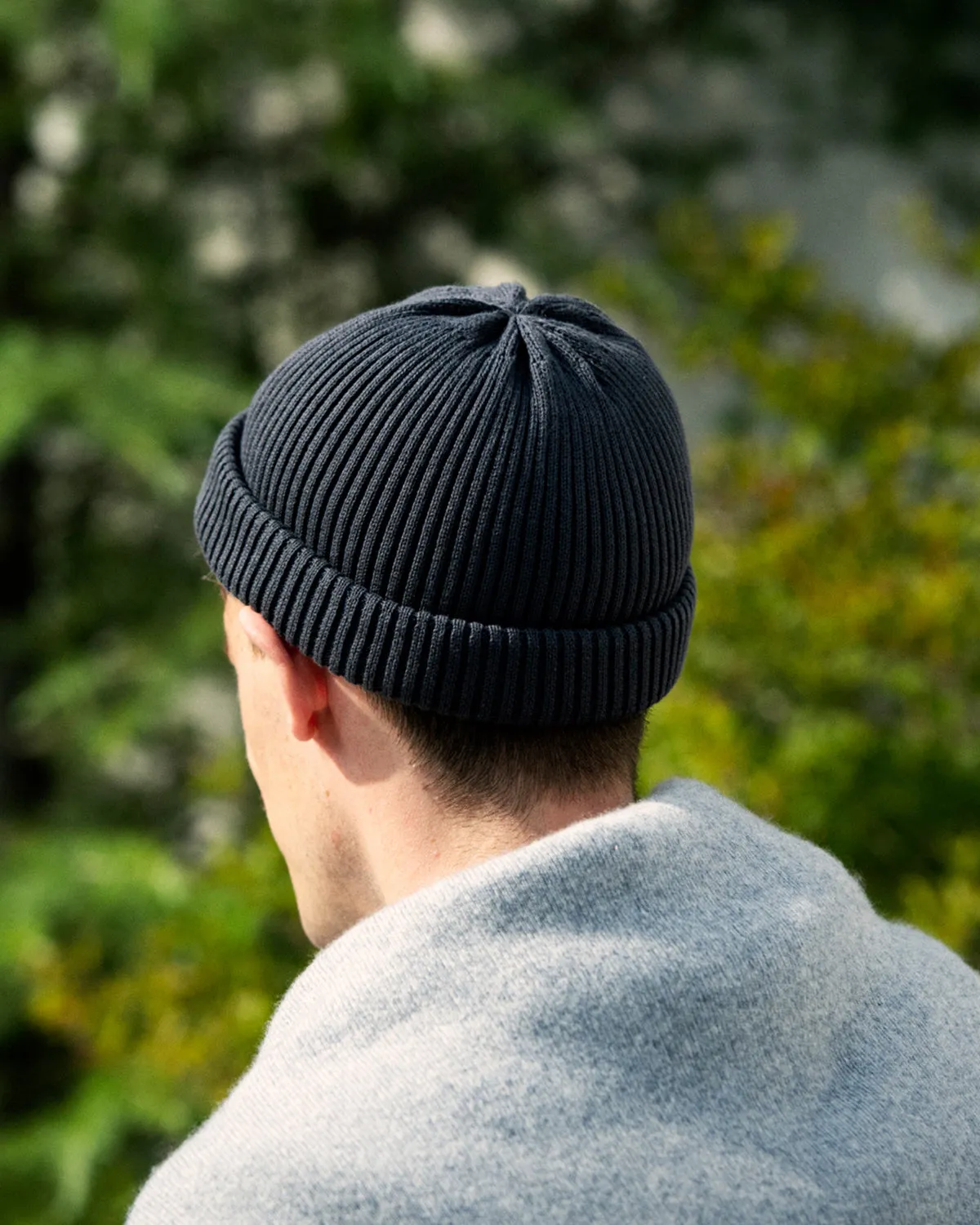 RoToTo R5021 Cotton Roll Up Beanie - Black