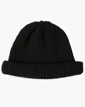 RoToTo R5021 Cotton Roll Up Beanie - Black