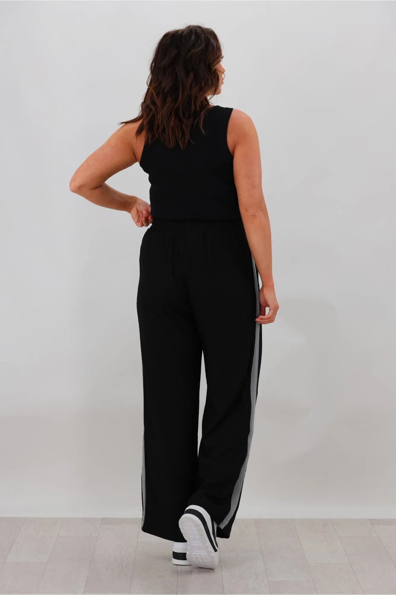 Shine On Label Leni Side Stripe Wide Leg Pants