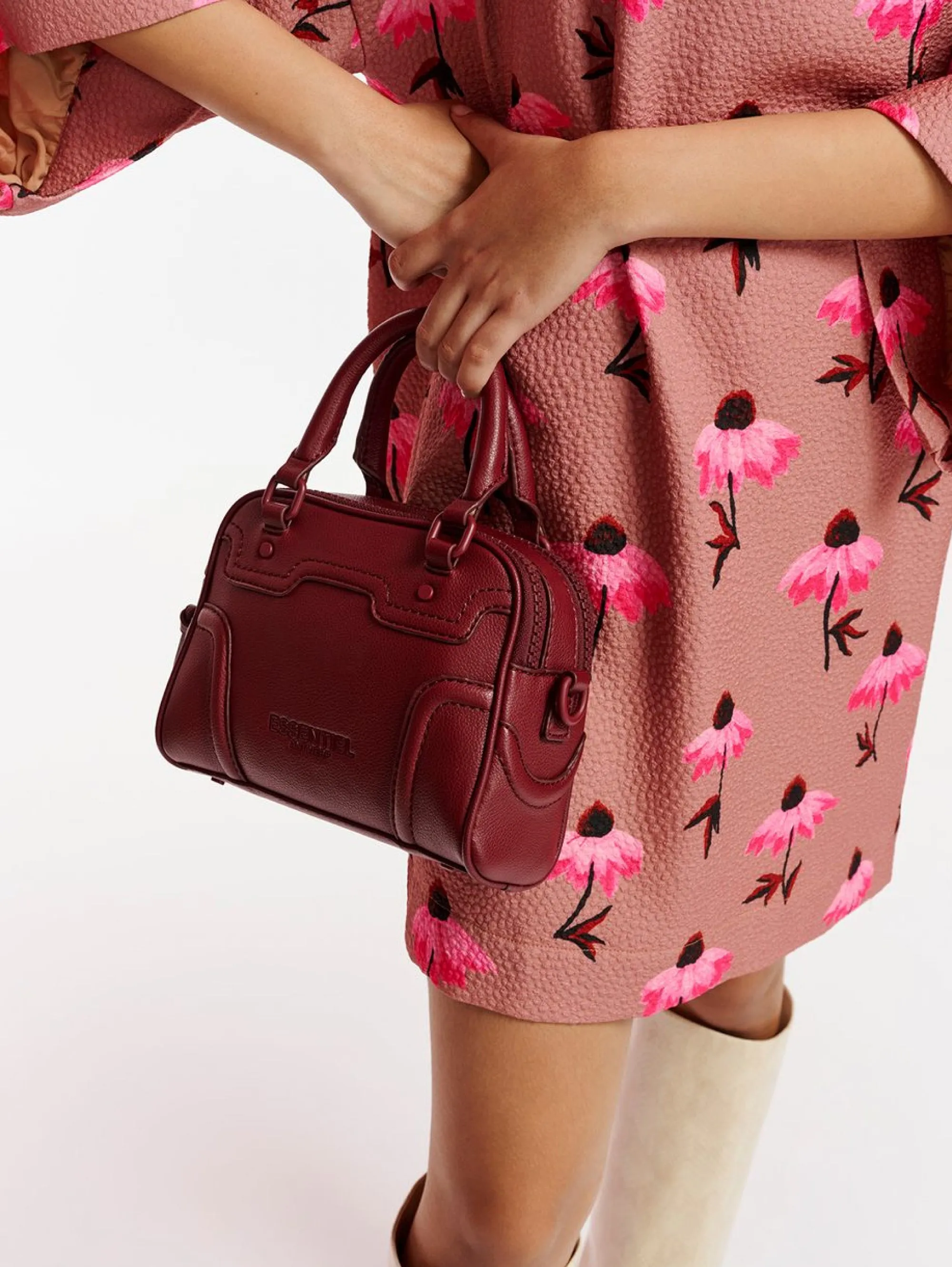 Short Vintage Pink Floral Pattern Dress