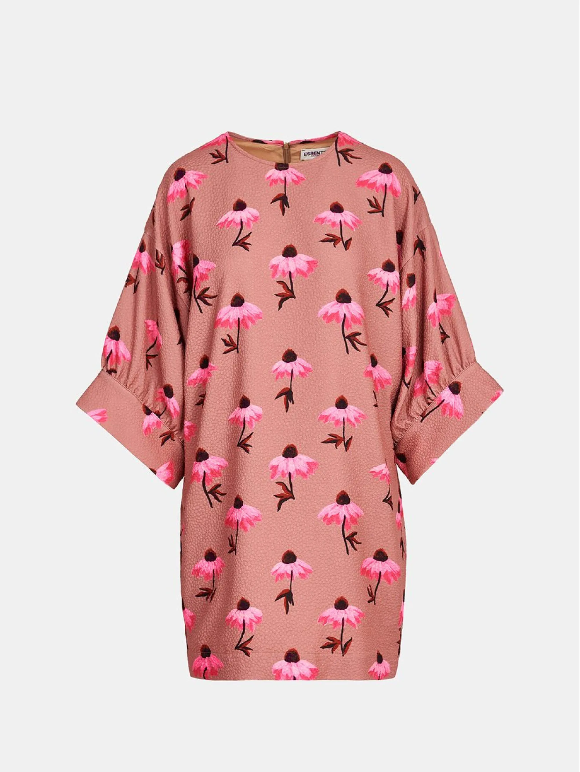 Short Vintage Pink Floral Pattern Dress