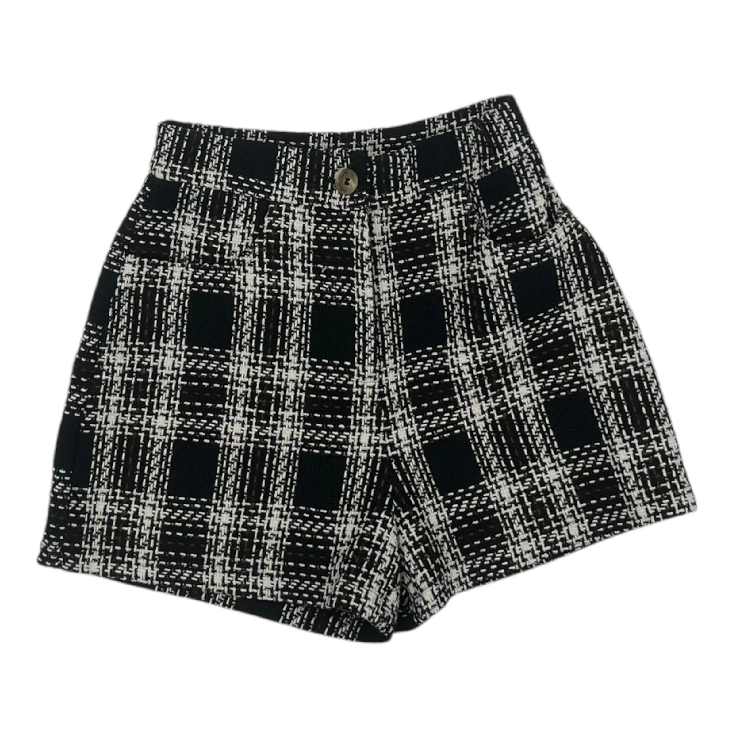 Shorts By Pink Lily In Black & White, Size:Xs