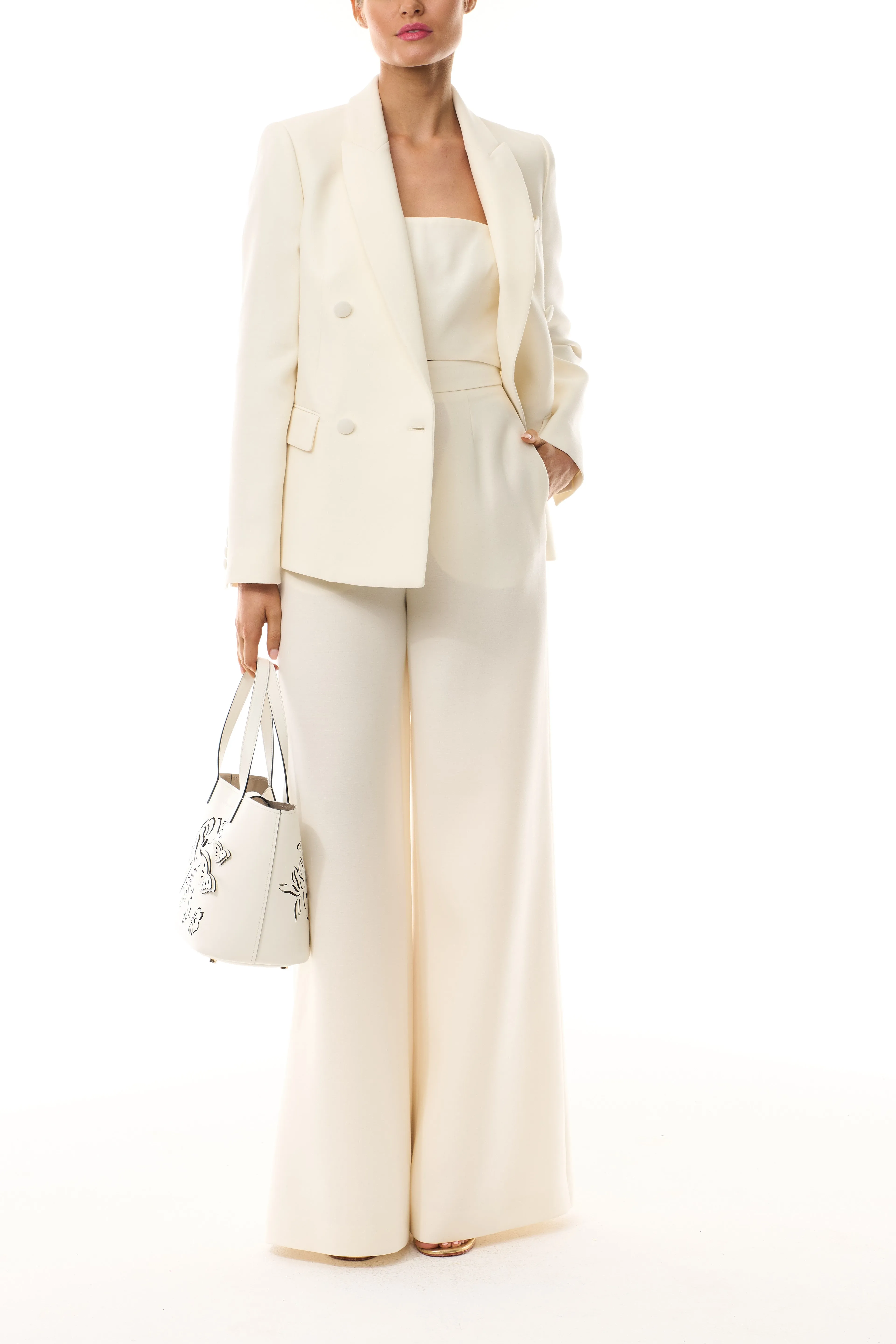Silk White Palazzo Trouser
