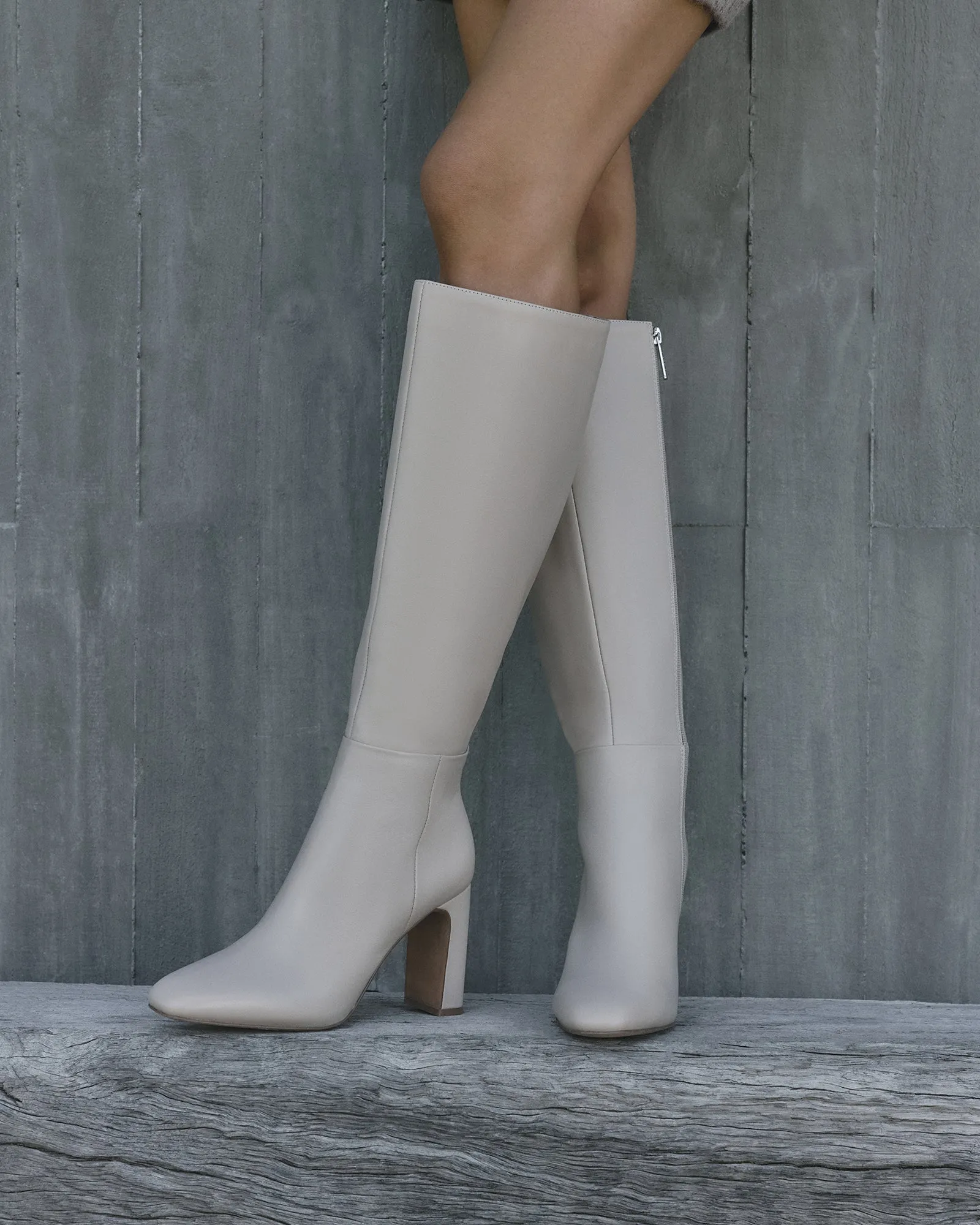 STORMI KNEE BOOTS SAND LEATHER