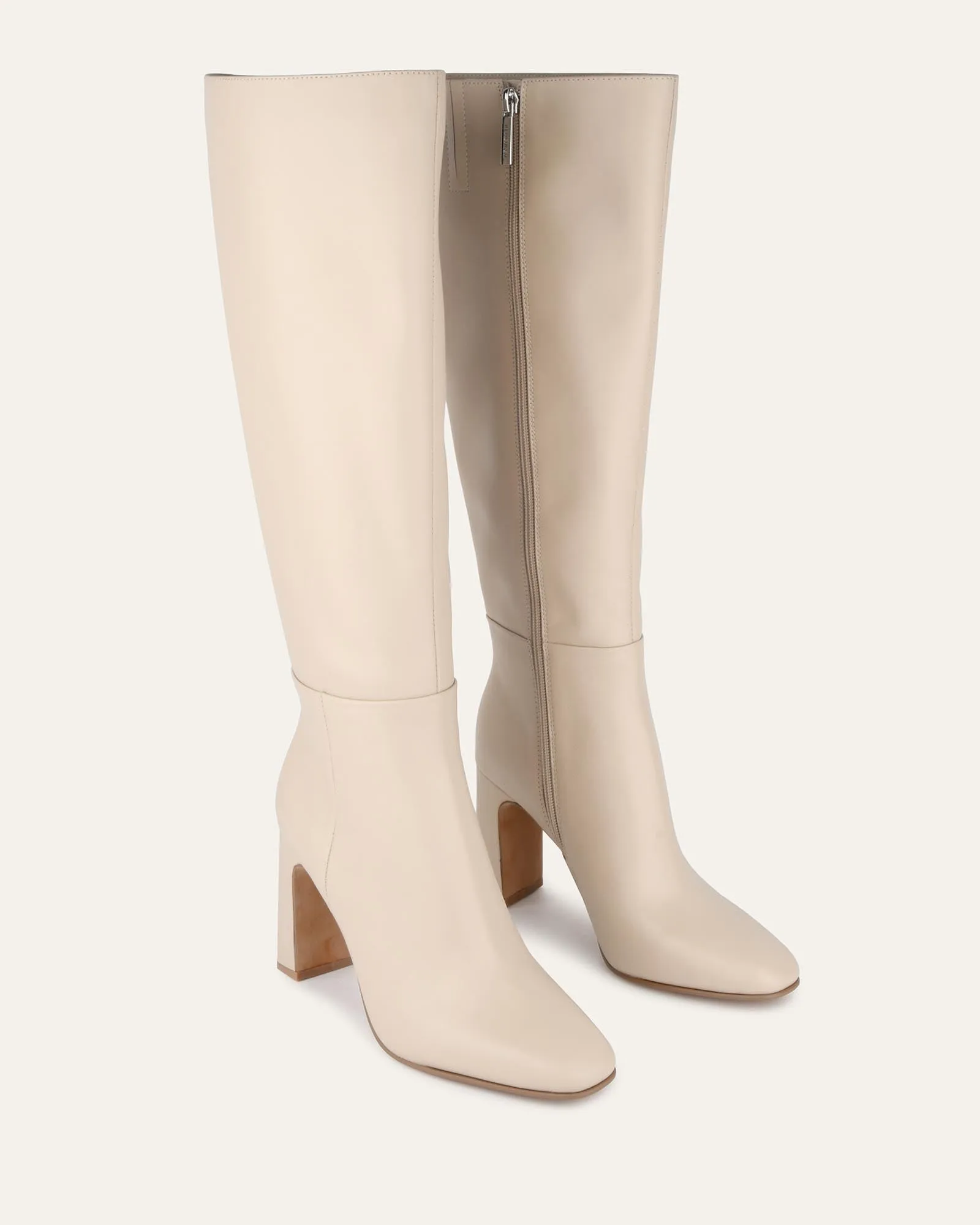 STORMI KNEE BOOTS SAND LEATHER