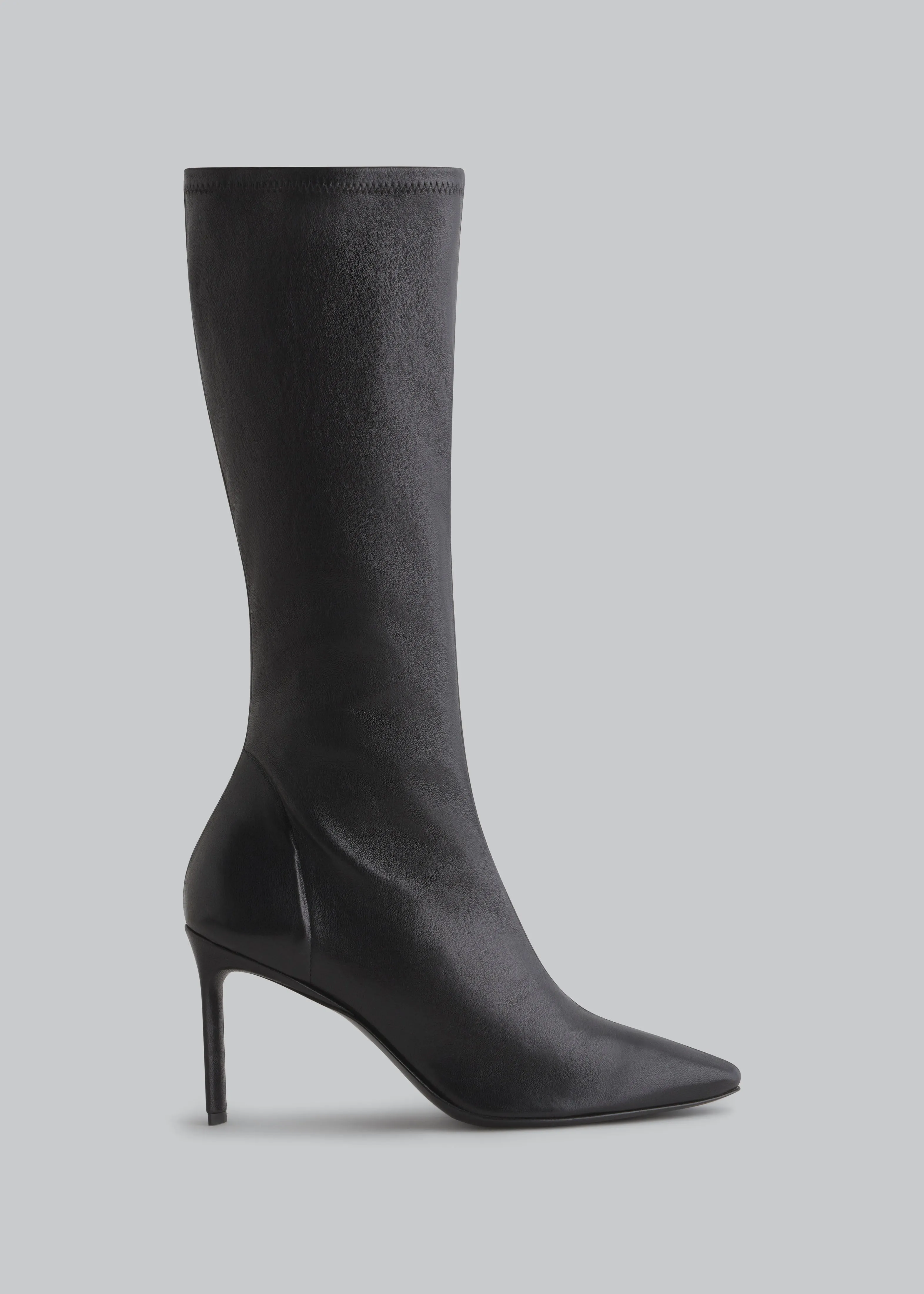 Stretch High Heel Boot - Black