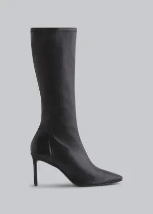 Stretch High Heel Boot - Black