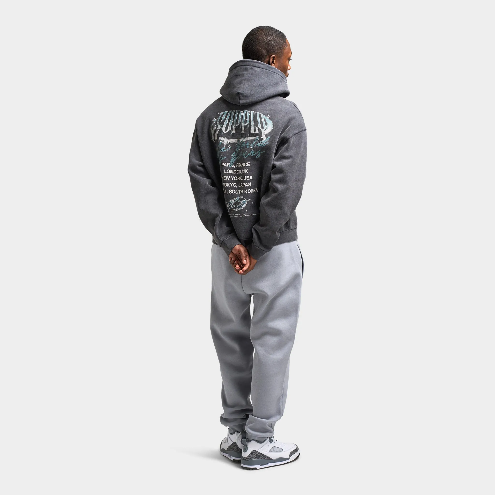 Supply & Demand Chrome Star Pullover Hoodie / Washed Black