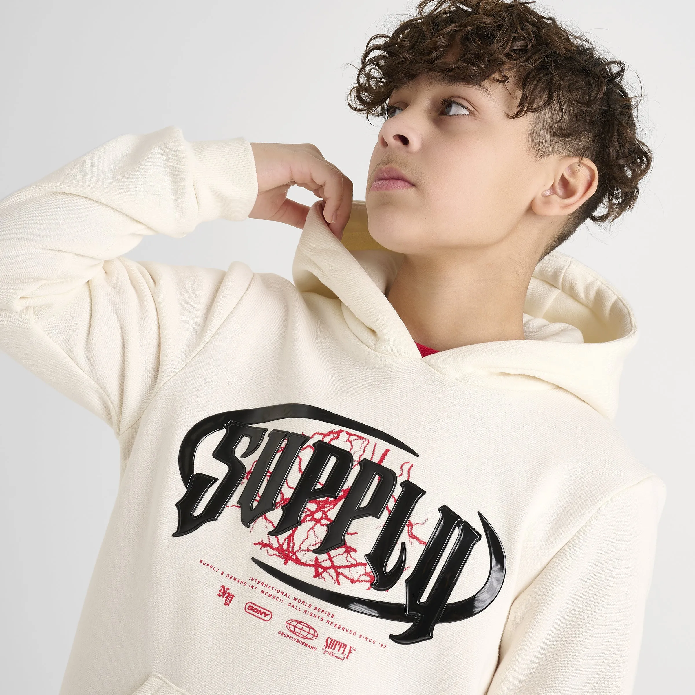 Supply & Demand Junior Boys' Chrome Hoodie Tofu / Chinese Red