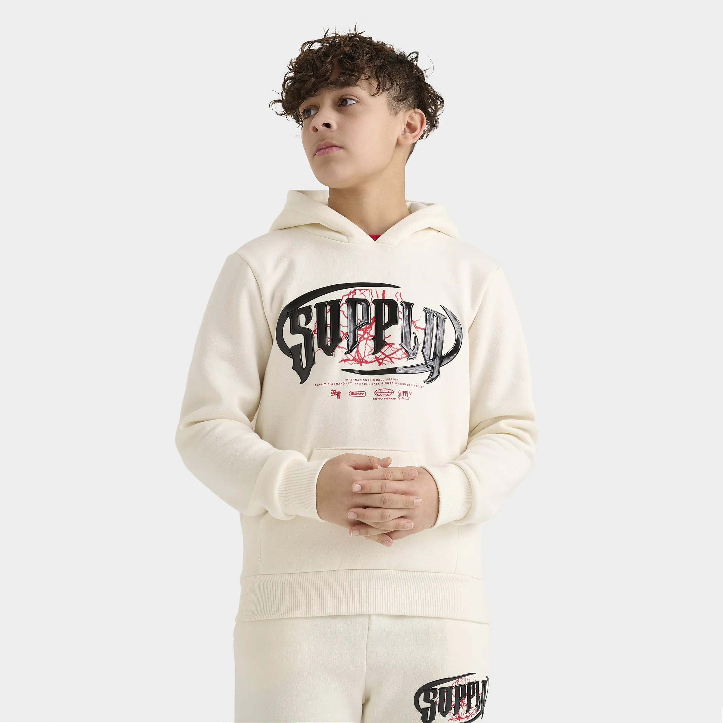 Supply & Demand Junior Boys' Chrome Hoodie Tofu / Chinese Red