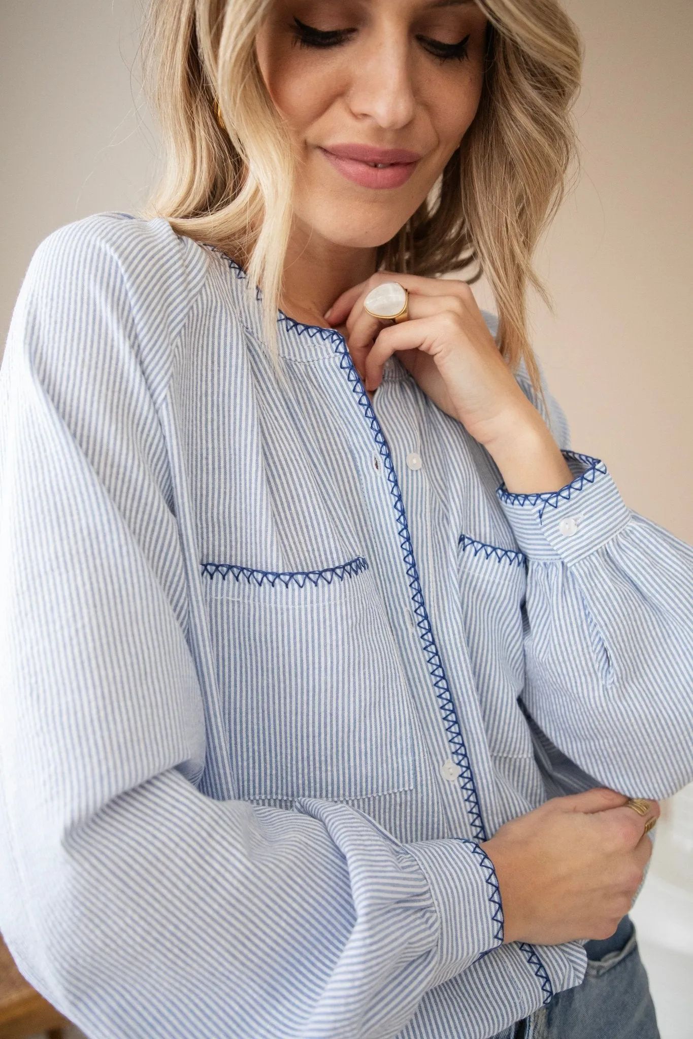 Susan Stripe Blue - Blouse