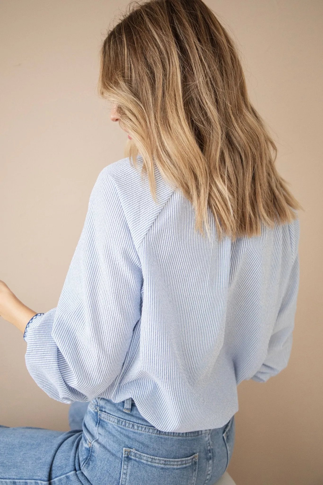 Susan Stripe Blue - Blouse