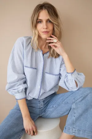 Susan Stripe Blue - Blouse