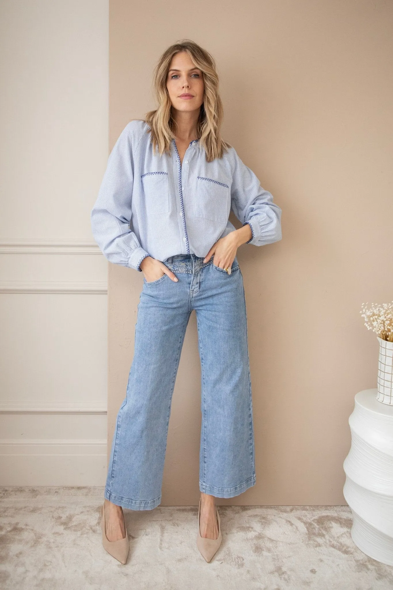 Susan Stripe Blue - Blouse