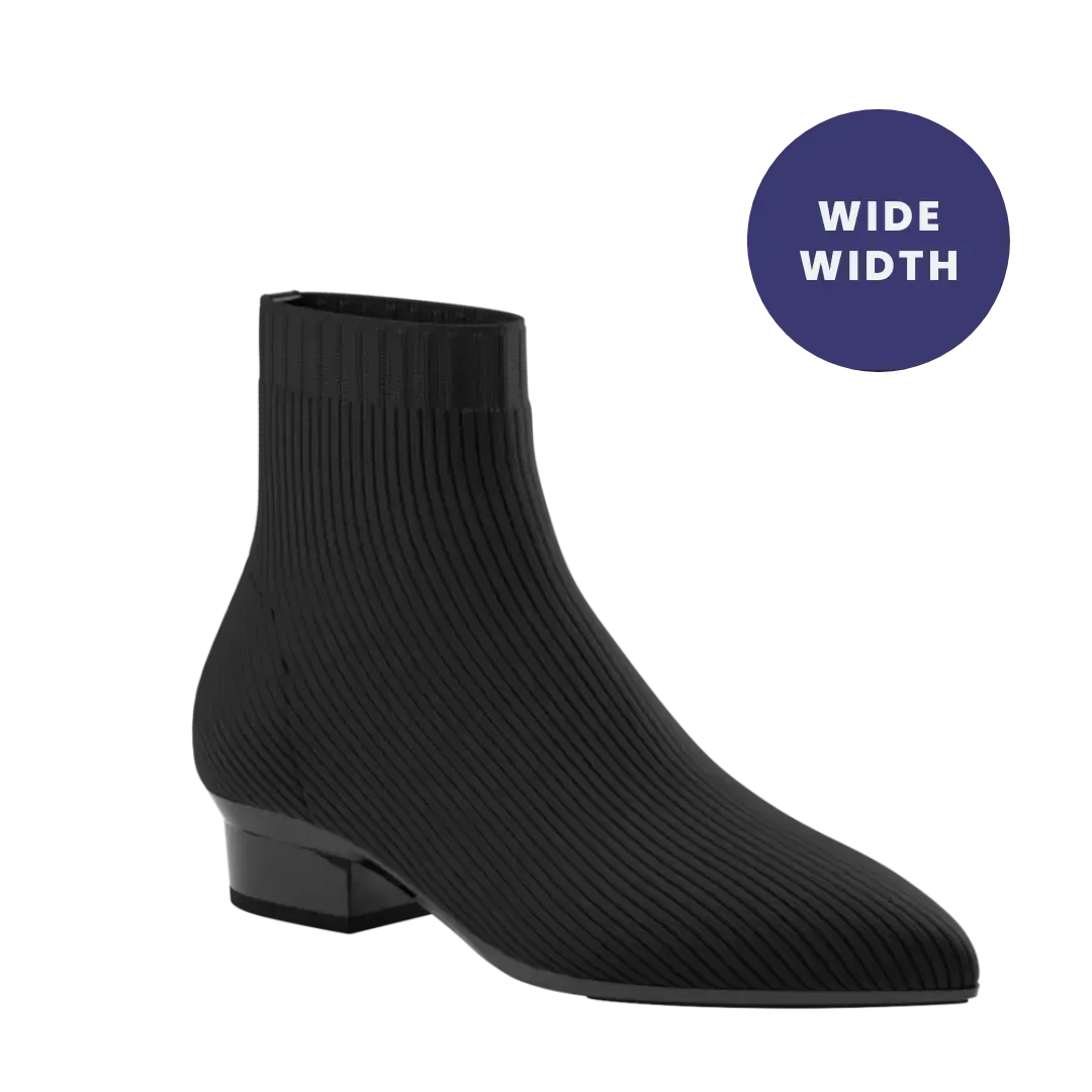 The Bootie Wide Width - Coal Knit 3 Block - FINAL SALE