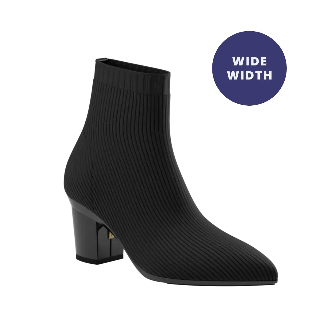 The Bootie Wide Width - Coal Knit 3 Block - FINAL SALE