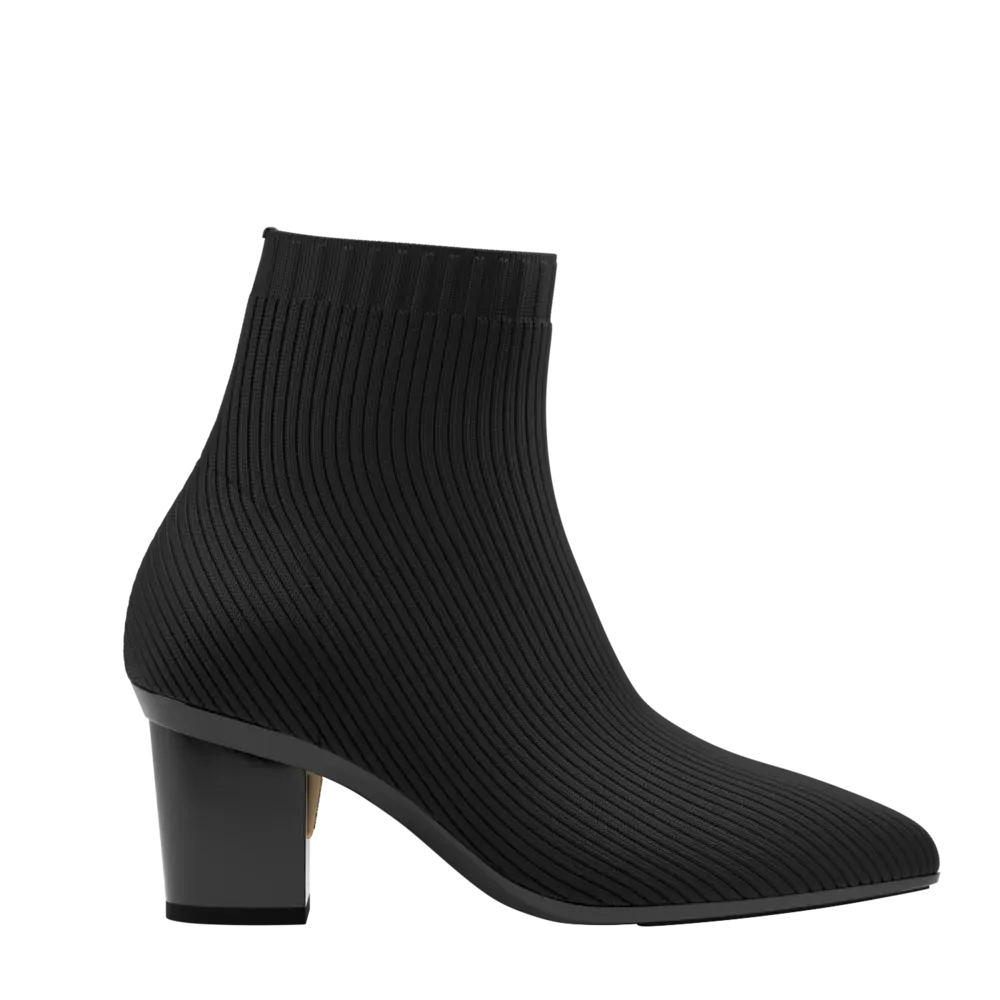 The Bootie Wide Width - Coal Knit 3 Block - FINAL SALE