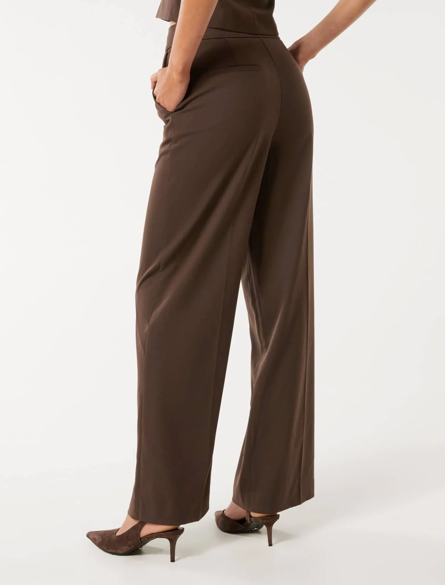 Tyla Button Tab Wide Leg Pants