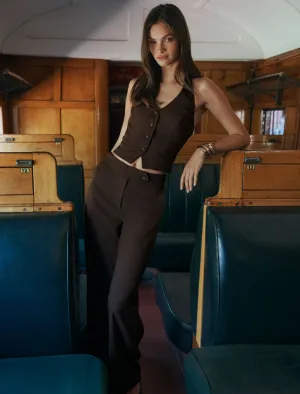 Tyla Button Tab Wide Leg Pants