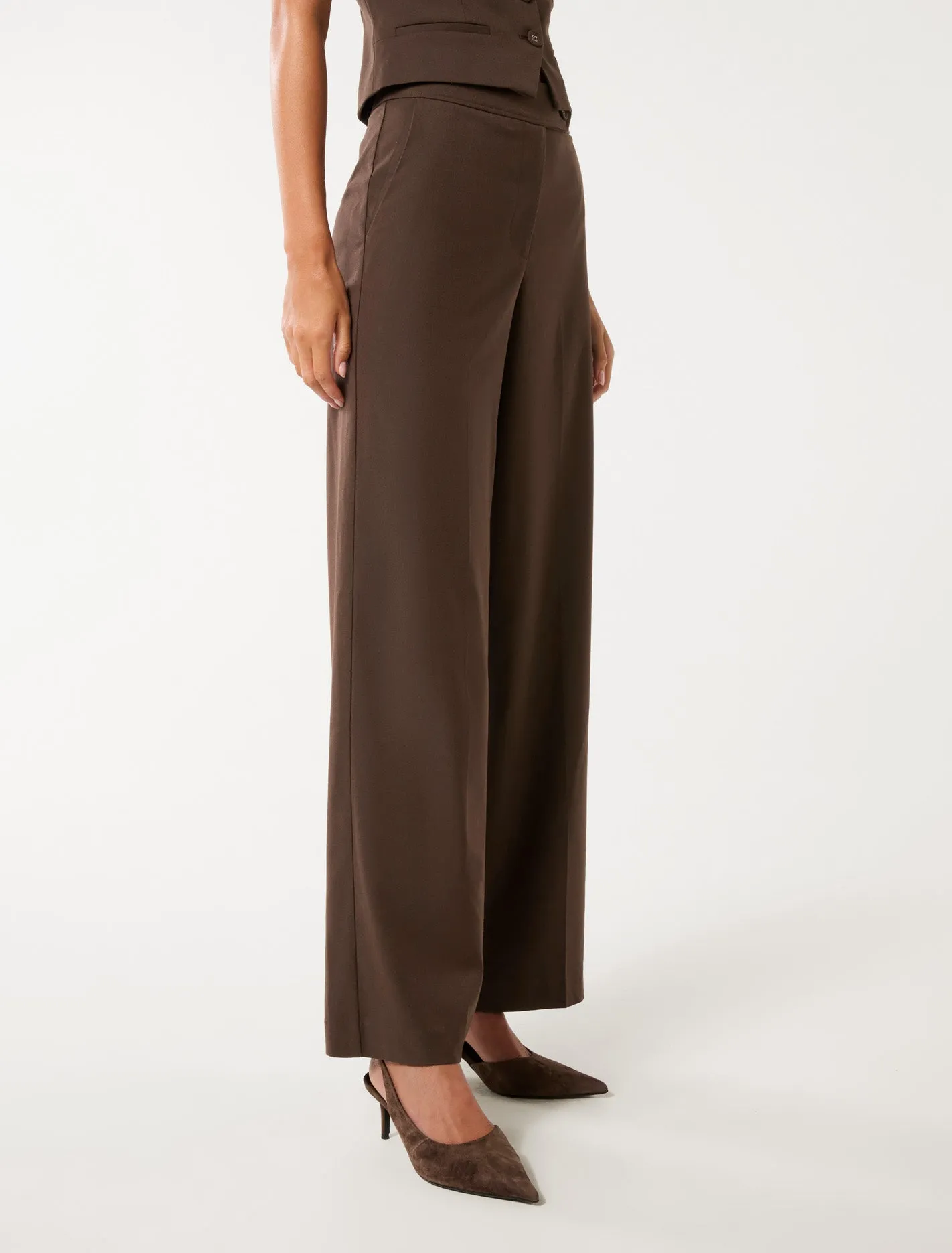 Tyla Button Tab Wide Leg Pants