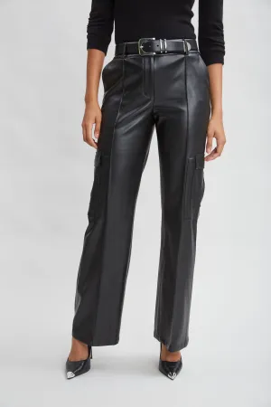 Vegan Leather Cargo Pant