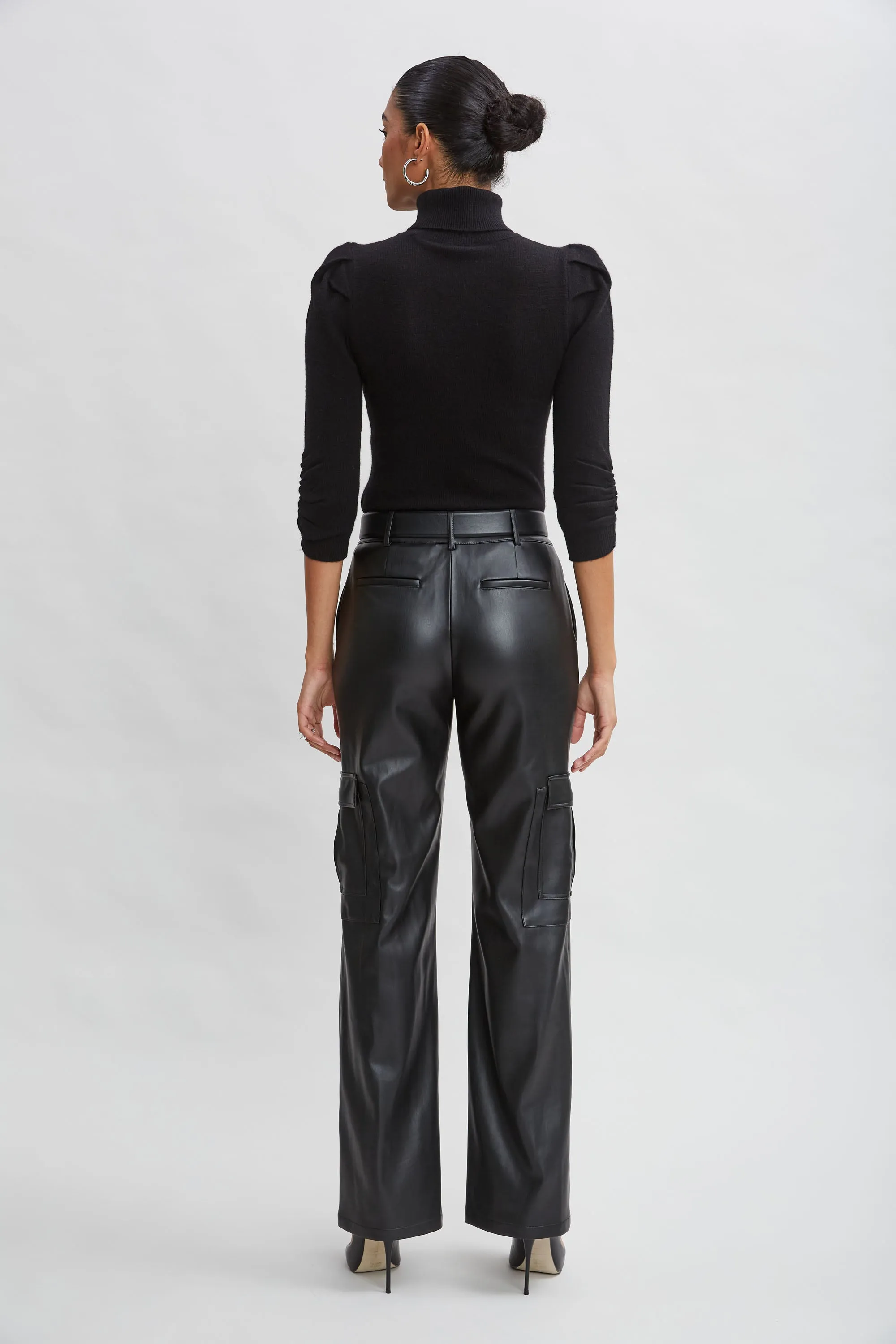 Vegan Leather Cargo Pant