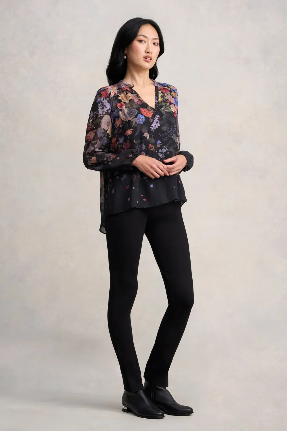 Viscose Georgette Printed Blouse - Midnight Floral