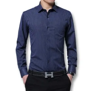 West Louis™ Fashion Slim Fitted Turn Down Dress Shirt