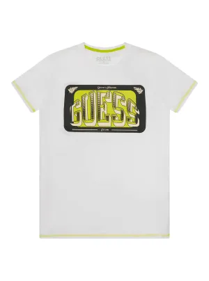 White Graphic Logo Plate T-Shirt (7-16)