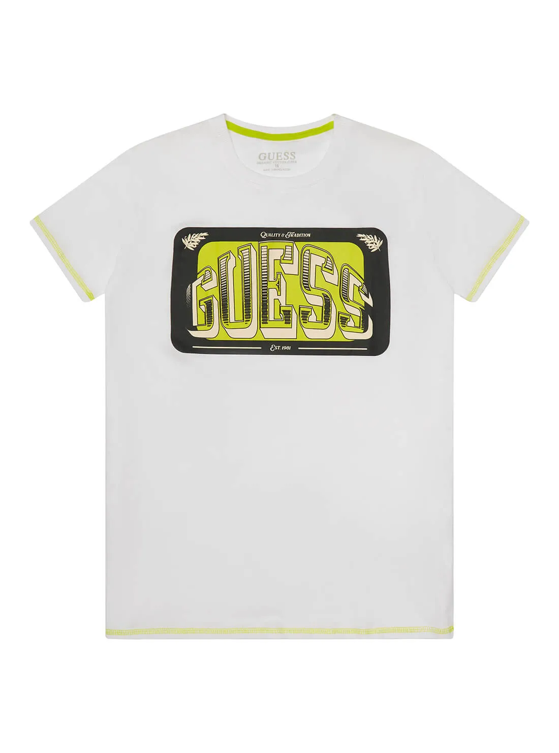 White Graphic Logo Plate T-Shirt (7-16)