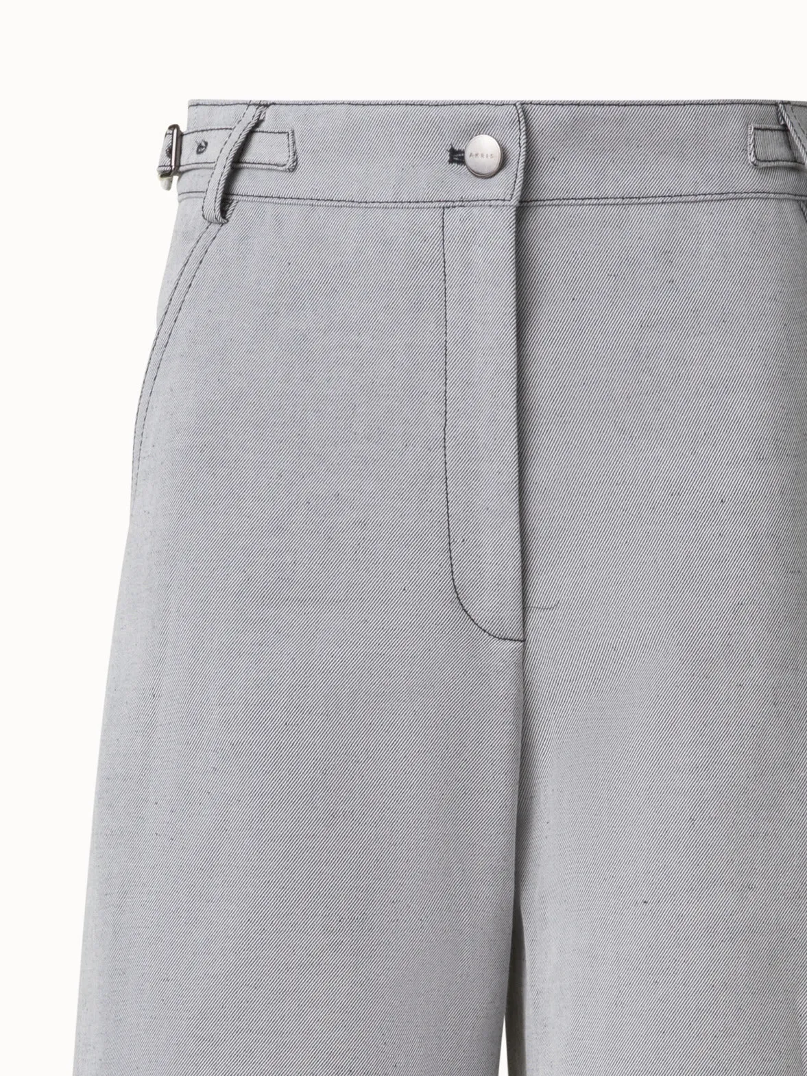Wide Denim Stretch Pants