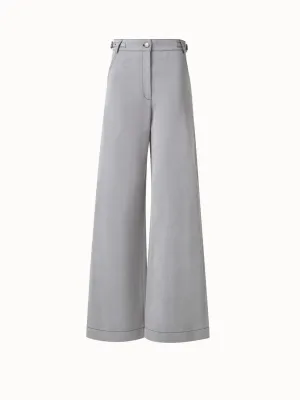 Wide Denim Stretch Pants