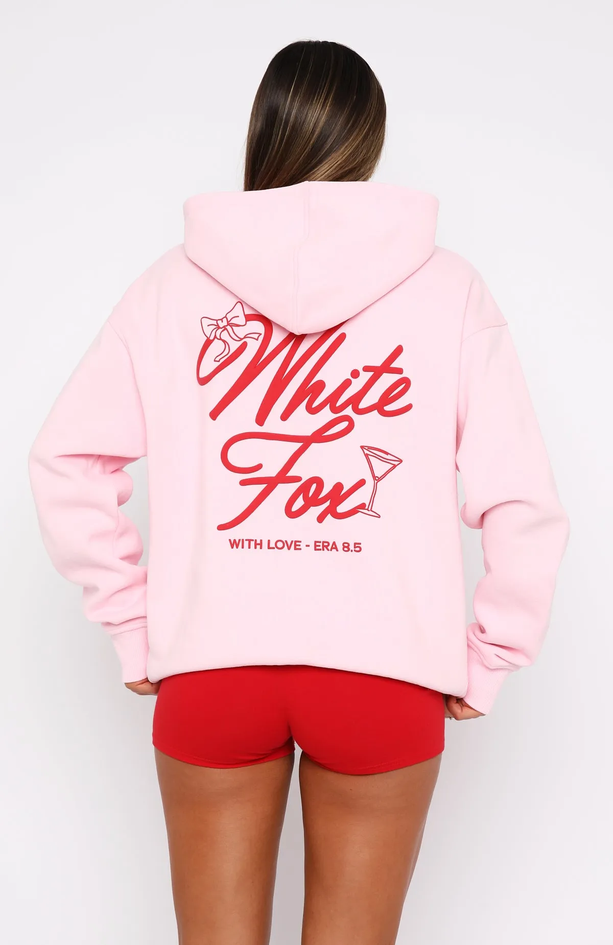 With Love & Kisses Oversized Hoodie Baby Pink