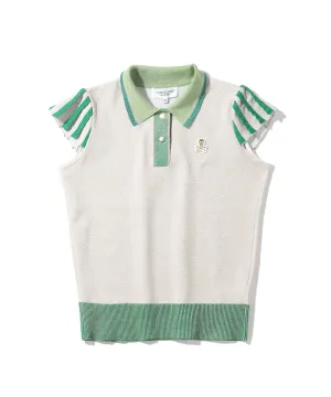 Women's Romance Sparkly Knit Polo Gold