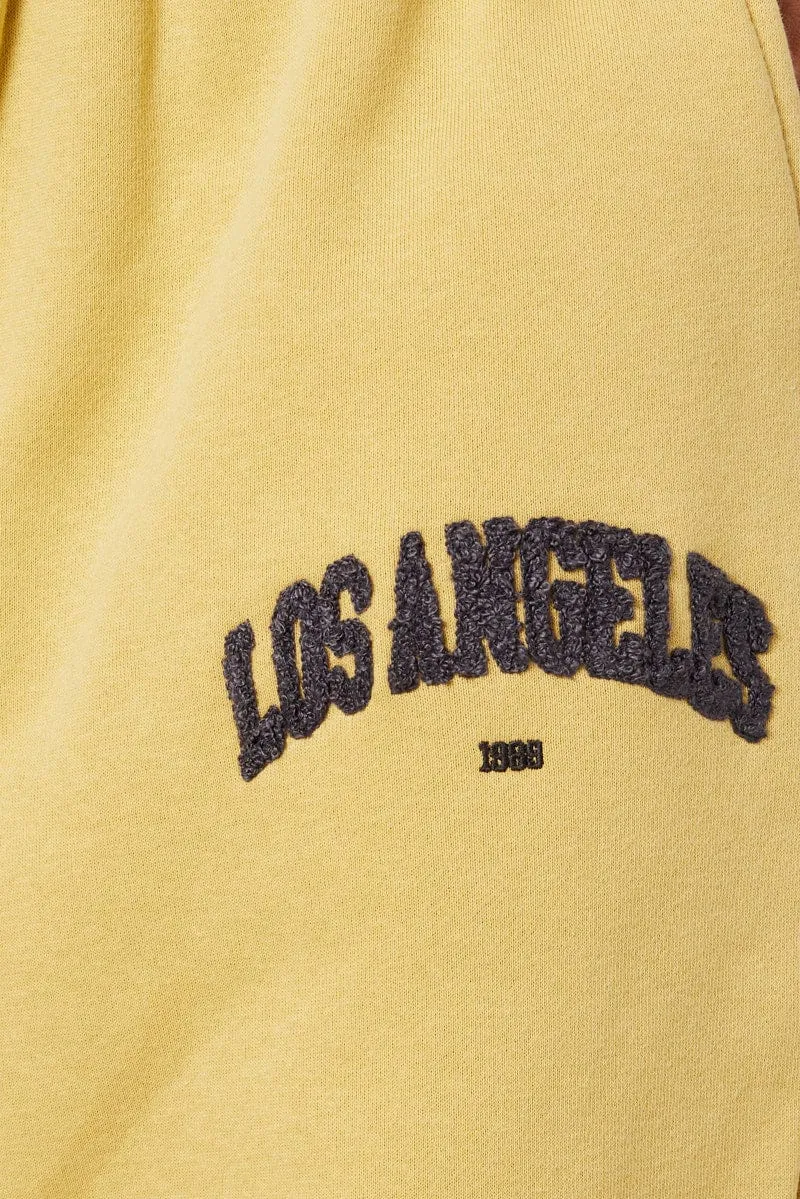 Yellow Track Pants High Rise